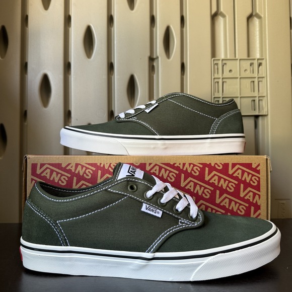 Vans Other - Vans Atwood Mens Dried Kelp Green Suede Canvas Skate Shoes VN000CX8EMU Size 10